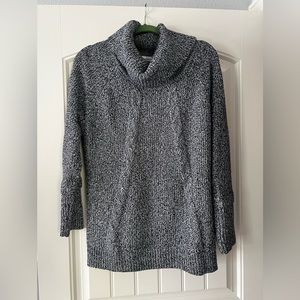 Calvin Klein chunky black/white marled turtleneck